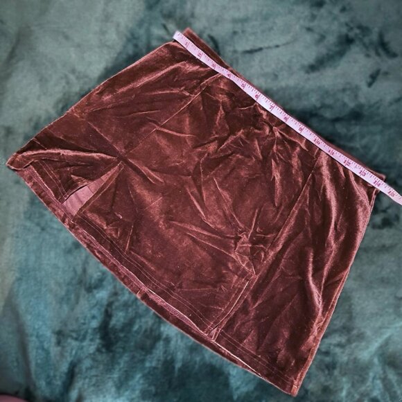Delia's Velour Slit Mini Skirt Brown Dolls Kill Medium - Picture 4 of 8
